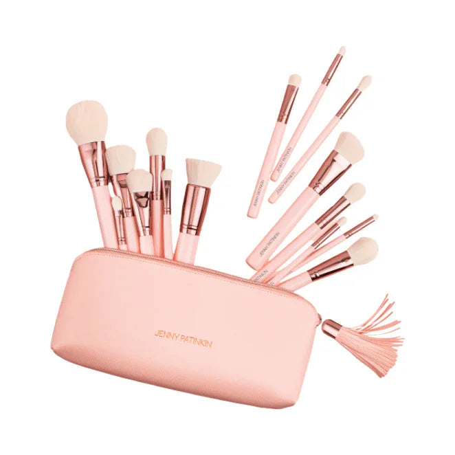 オイル系 オイル ピンク スクイーズ キラキラ先生 4点セット 15-piece Makeup Brush Set for Face & Eyes | Jenny Patinkin