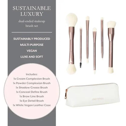 Sustainable Luxury Makeup Brush Set, Dual-Ended