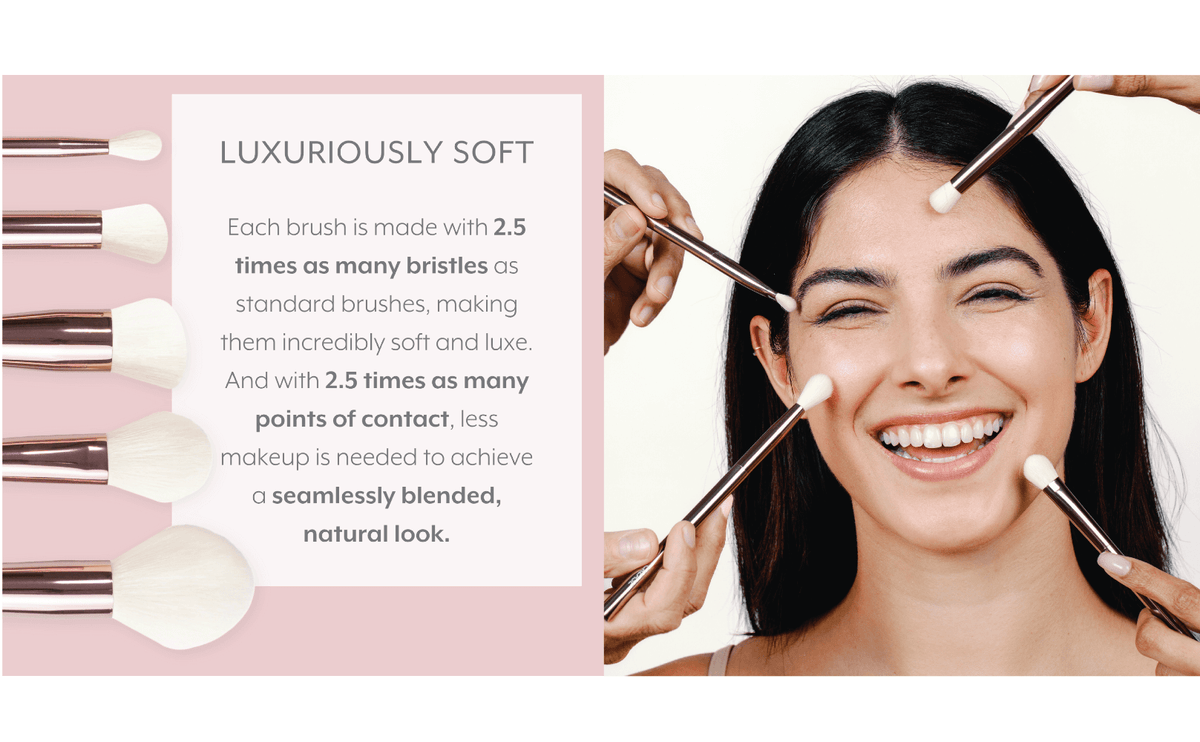 Sustainable Luxury Makeup Brush Set, Dual-Ended