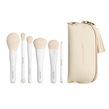 Eight-piece brush collection with its travel case, Atelier Blanc Travel Makeup Brush Set