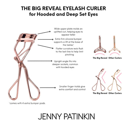 Big Reveal eyelash curler demonstrating gentle lash lift without pinching