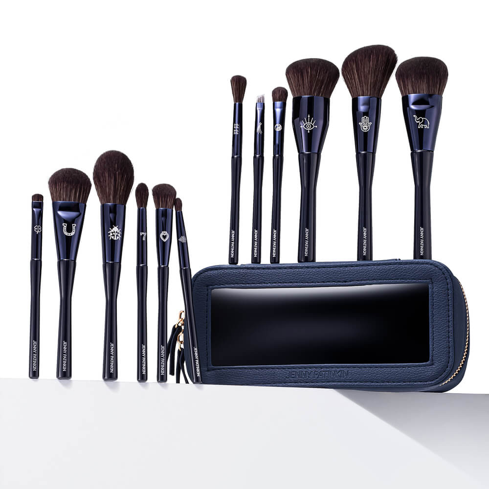 The Superstition Set with 12 Japanese Fude style makeup brushes
