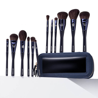 The Superstition Set with 12 Japanese Fude style makeup brushes