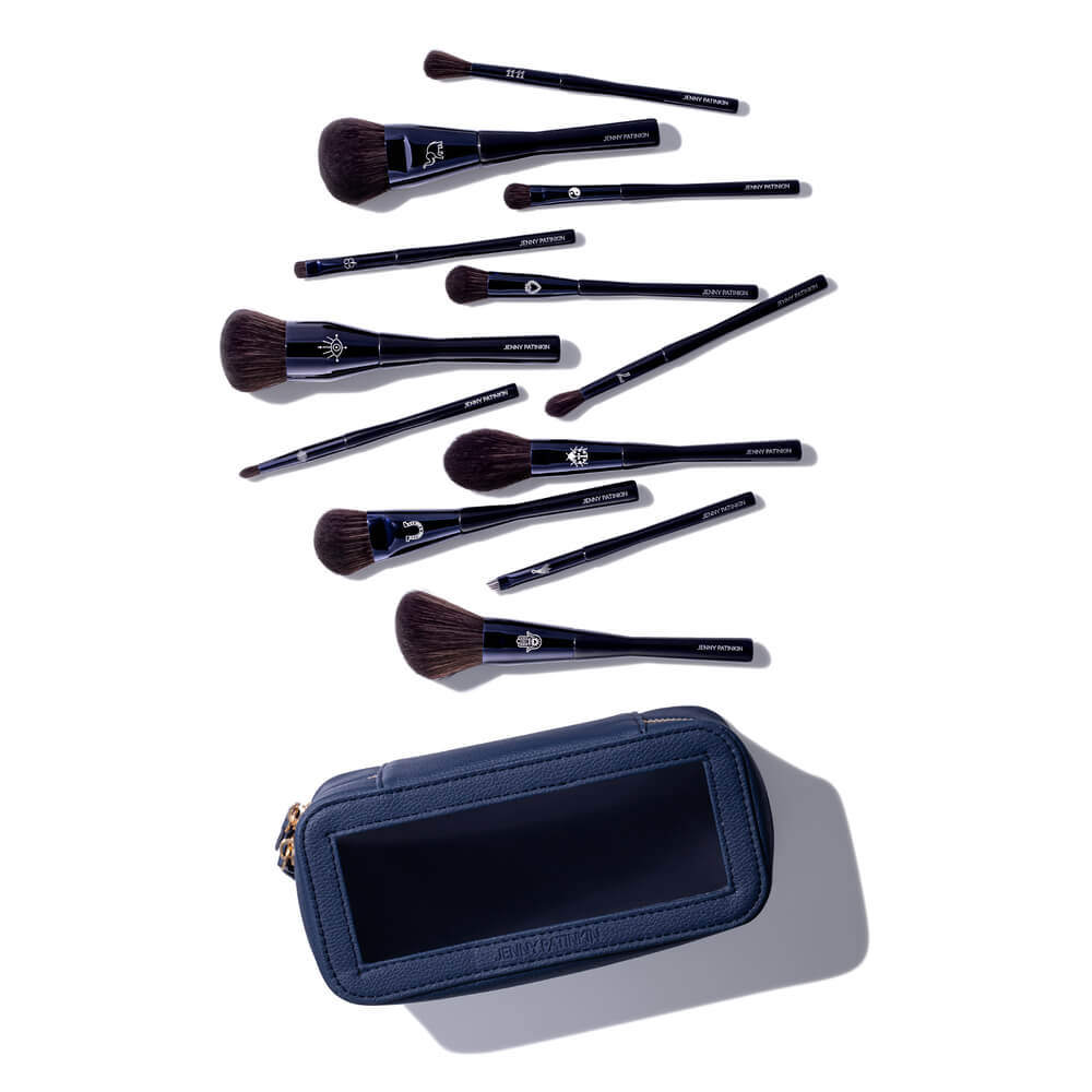 Deep navy tapered handles on The Superstition Set brushes