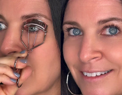 Big Reveal eyelash curler demonstrating gentle lash lift without pinching