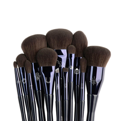 rich black bristles and navy handles from The Superstition Set brush collection