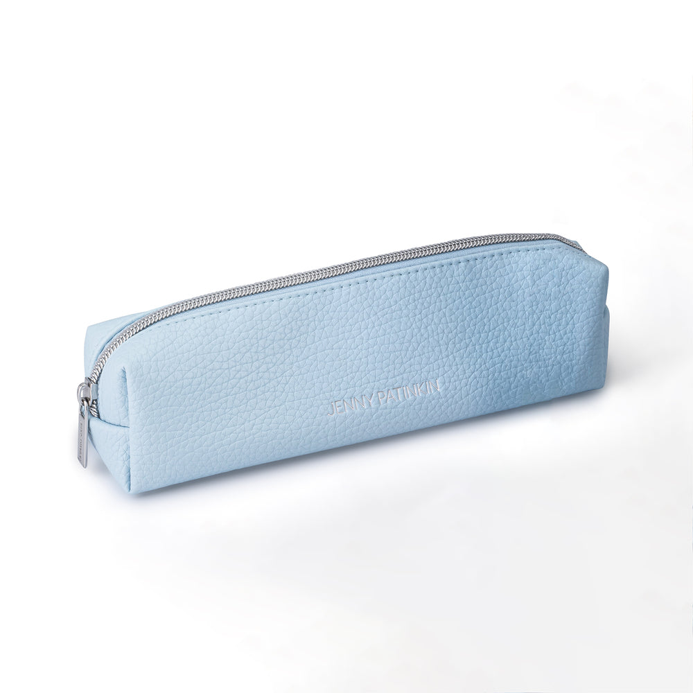 Icy blue vegan leather pouch of Winter Wonderland Makeup Brush Set