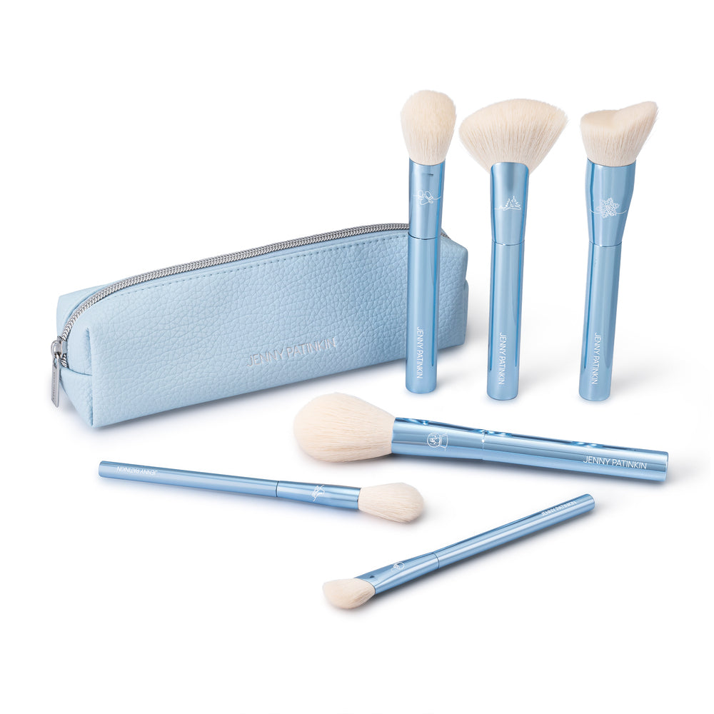 Vegan leather travel case, part of the Winter Wonderland Makeup Brush Set
