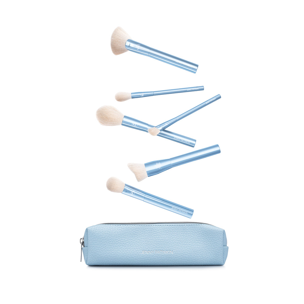 Icy Blue Brushes and travel case from the Winter Wonderland Makeup Brush Set