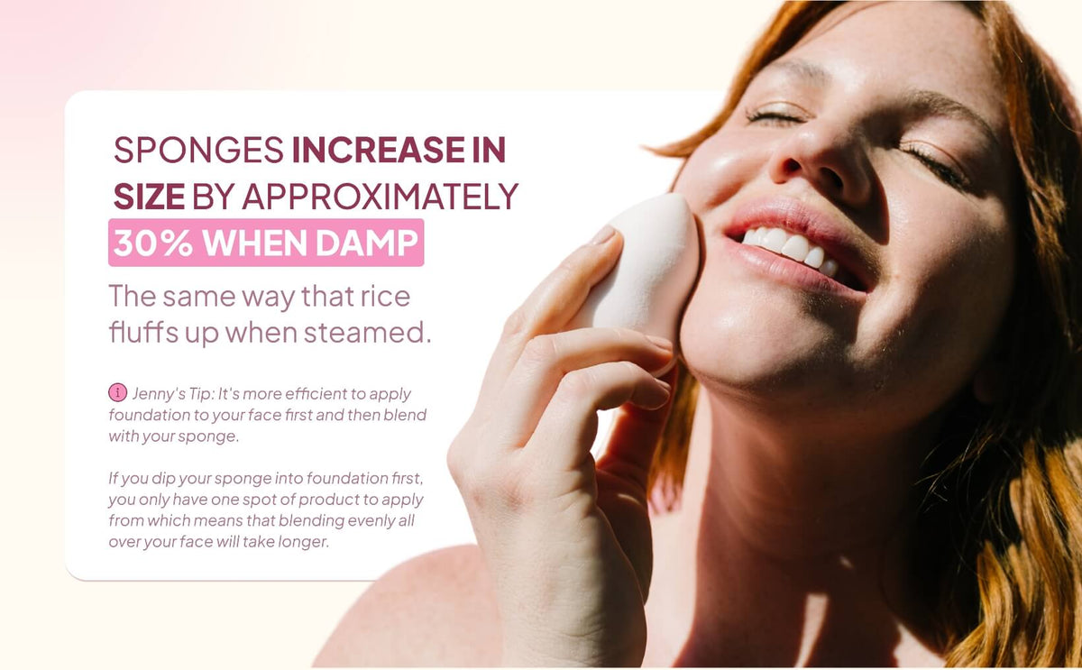 Pure Luxury Makeup Sponge Duo, Made with Upcycled Rice