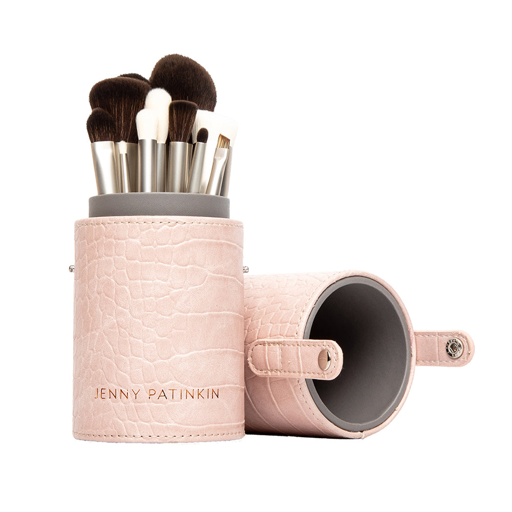 Luxury Vegan 11-Brush Set in Matte Pink Case